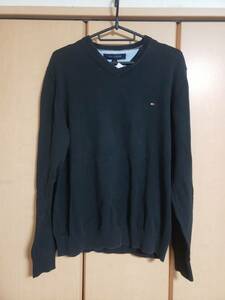 TOMMY HILFIGER トミー ヒルフィガー セーター ニット USED 黒 M (スウェット)