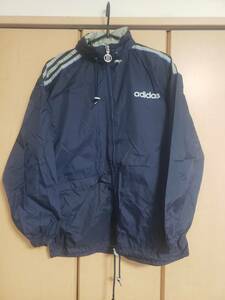 adidas アディダス ナイロン ウィンドブレーカー ジャンバー ブルゾン ジャージ ヴィンテージ USED 紺グレー L