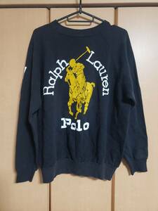 Polo RalphLauren ポロ ラルフローレン スウェット トレーナー ヴィンテージ USED 黒 L?