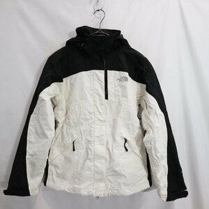 THE NORTH FACE ノースフェイス HYVENT ナイロンジャケット アウトドア アウタ― ホワイト×ブラック ( レディース S ) 中古 古着 M3786