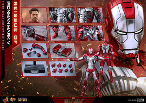 未使用品 1/6 HOTTOYS ホットトイズ アイアンマン マーク５ 再生産 アイアンマン ２ ダイキャスト ＤＩＥＣＡＳＴ Iron Man 2 Mark 5