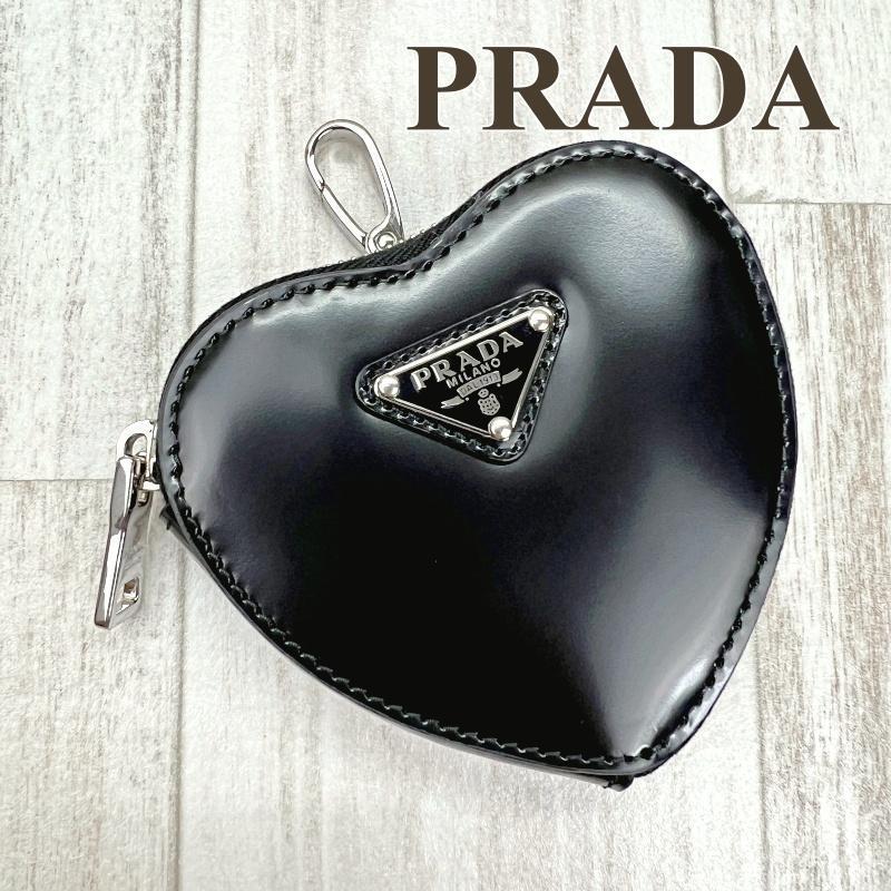 プラダ PRADA ミニポーチ コインケース 三角プレート ハート 1TL432-