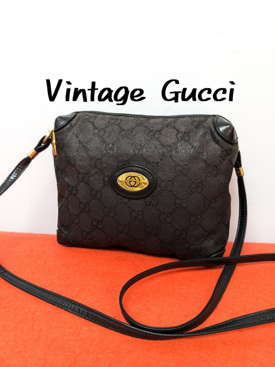 良品 極希少！Gucci シェリーライン GG柄ショルダーバッグ 2way 黒-