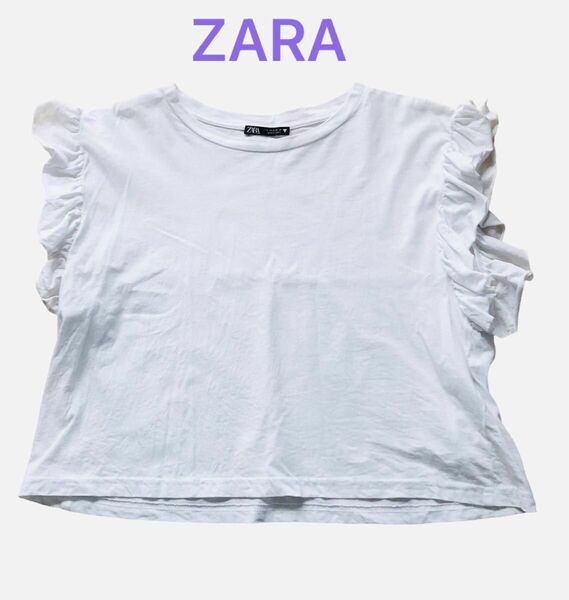 ZARA フリルスリーブテーシャツ