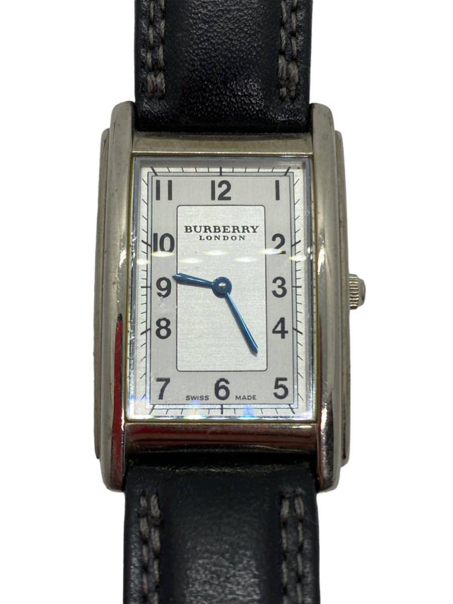 【美品!!】バーバリー スクエア腕時計 ブラック×シルバー 冬 バレンタイン 腕時計 買蔵交換