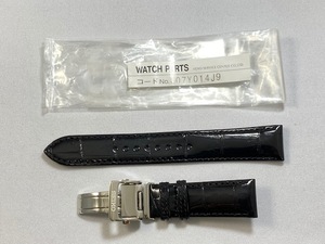 L07Y014J9 SEIKO プレザージュ 20mm 純正革ベルトバックル付 クロコダイル ブラック SARX011/6R15-02L0他用 ネコポス送料無料