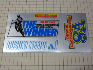 【最後の1シート】正規品 1982 TEAM SUZUKI MOTOCROSS ステッカー 当時物 です(1シート) 80年代 チーム スズキ モトクロス