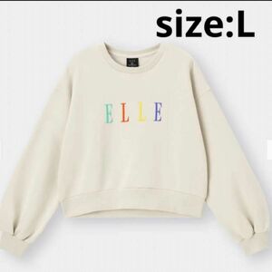 GU スウェットプルオーバー〔長袖〕　ELLE 1 L ナチュラル　ホワイト