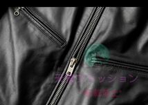 ●高品質 牛革 レザージャケット シングルライダース 革ジャン 本革 メンズファッション カウハイド バイクレザー アメカジ 機関車 S～5XL_画像3