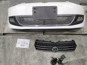 ★VW　DBA-6RCBZ　6R　ポロ　TSI ハイライン　純正　フロントバンパーAssy　フォグ/グリル/ソナー付　LB9A 白 ホワイト　6R0 807 221★