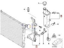 BMW E46 ラジエーター サブタンク + 取付プレート(AT専用) 2点セット 318i 320i 323i 325i 328i 330i 17117573781 17111436251_画像2