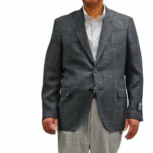 日本縫製春夏オックスフォードジャケット ブレザー メンズ 紳士 ２Ｂシングルグレーグレンチェック柄192283-18BB5