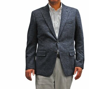 日本縫製春夏オックスフォードジャケット ブレザー メンズ 紳士 ２Ｂシングル紺ヘリンボン柄202258-85BB6