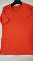 AKM×BROWN BUNNY V-NECK SHORT SLEEVE CRAZYMULTICOLOR クレイジーマルチカラーステッチ Vネック Tシャツ ライトオレンジ 定価14,000＋TAX_画像6