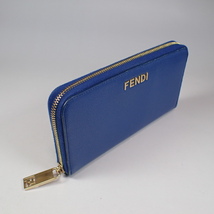 FENDI フェンディ 長財布 ラウンドファスナー 8M0024　 FENDIロゴ ブルー_画像2