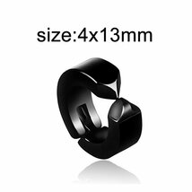 イヤリング シンプル 片耳用 メンズ レディース アクセサリー 金属製 使いやすい耳飾り プレゼント ブラック_画像2