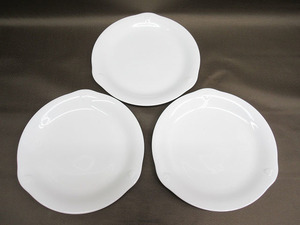 ★YC6910　プレート　3枚セット　ホワイト　ハート　大皿　盛皿　洋食器　シンプル　アンティーク　送料無料★