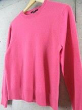 9280c34◆良品です◆カシミヤ100％◆UNIQLO ユニクロ 丸首 カシミヤニットセーター S/ピンク系/カーディガン/ゴルフ/レディース/女性/婦人_画像2