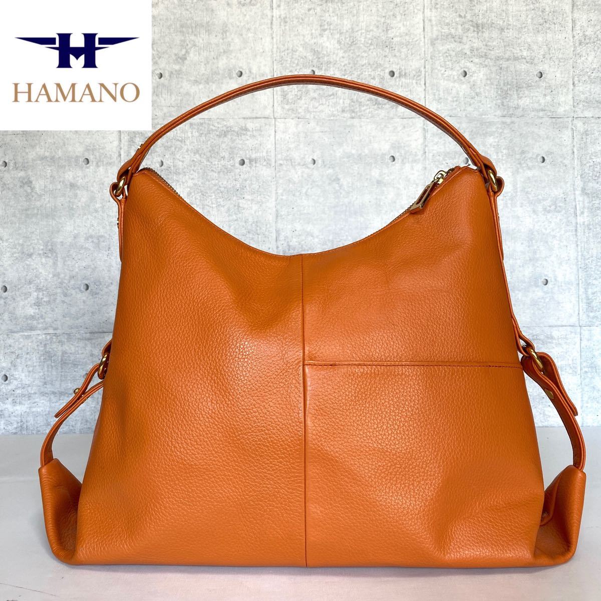 オールノット 正規品 濱野皮革工藝 HAMANO 牛革 レザーバッグ 茶