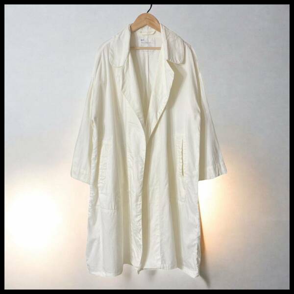 【so:】ボタンレス オーバーライトコート 羽織り ロングジャケット ホワイト フリーサイズ