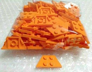 100個　2×4　オレンジ　LEGO　レゴ　未組み立て　未使用　パーツ　部品　ウェッジ　プレート