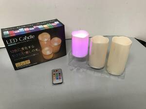 LED Candle remote control attaching LED candle 3 piece set large middle small Christmas birthday ..