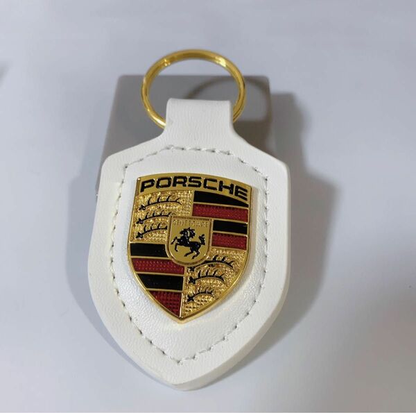 ポルシェ　キーホルダー　PORSCHE ポルシェ クレストキーホルダー　 PORSCHE ホワイト