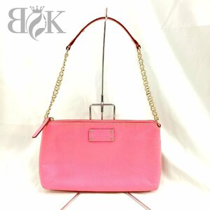 ケイトスペード 2WAY チェーン ショルダーバッグ クラッチ ピンク系 レディース 鞄 Kate spade 中古 ★