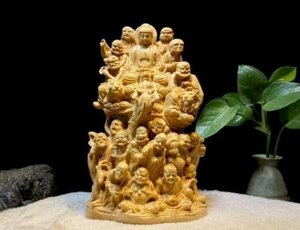 ★十八羅漢 仏教美術 仏像 仏教工芸品 木彫り 手職人手作り 美術品 精密雕刻