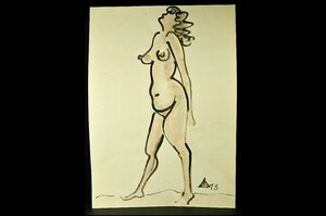 【YB】【 木内克 】パステル画･裸婦･婦人像 クレヨン画 B ★シートのみ, 美術品, 絵画, パステル画、クレヨン画