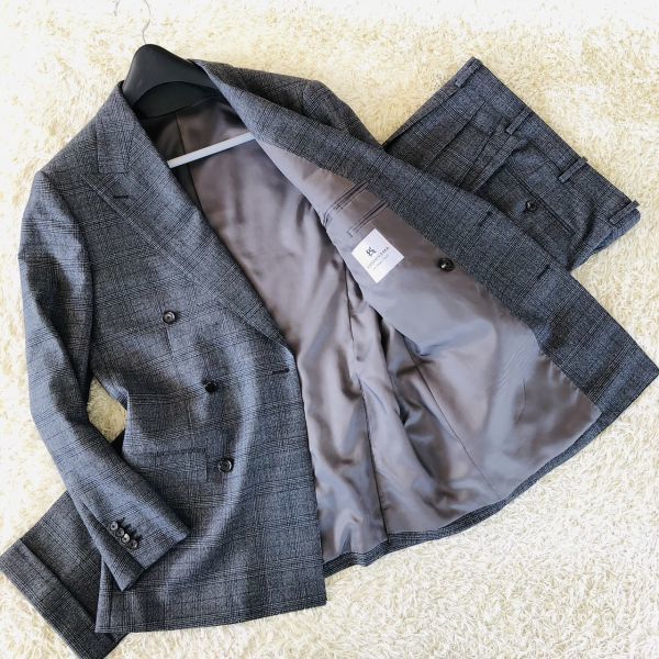 定価65万円21SSベルルッティグレンチェックセットアップスーツダブルジャケット ギフト 定価65万円21SSベルルッティグレンチェックセットアップスーツダブルジャケット セットアップ