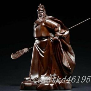 極上の木彫 彫仏像 仏教工芸 精密細工 関羽像 精密彫刻 極上品 黒檀木 仏師で仕上げ品 武財神 三国志