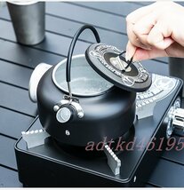 新入荷★高品質 キャンプ用ケトル ポット アウトドア 焚火用 湯沸かし 0.8L 軽量 携帯 やかん おしゃれ お茶 コーヒー_画像2