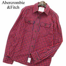 Abercrombie&Fitch アバクロンビー＆フィッチ 通年 長袖 ワーク★ チェック シャツ Sz.S　メンズ　A3T02033_3#C_画像1