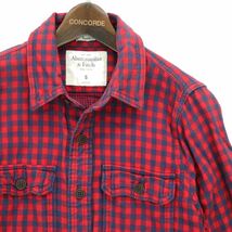 Abercrombie&Fitch アバクロンビー＆フィッチ 通年 長袖 ワーク★ チェック シャツ Sz.S　メンズ　A3T02033_3#C_画像2