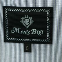 MEN'S BIGI メンズビギ 春夏 襟ワイヤー★ 7分袖 ヘリンボン ラッセル テーラード ジャケット Sz.S　メンズ ネイビー 日本製　A3T02253_3#M_画像6