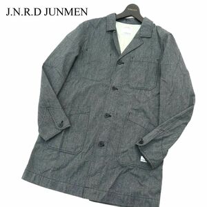 J.N.R.D JUNMEN ジュンレッド ジュンメン 通年★ コットン ロング ジャケット ショップコート Sz.1　メンズ グレー　A3T02587_3#O