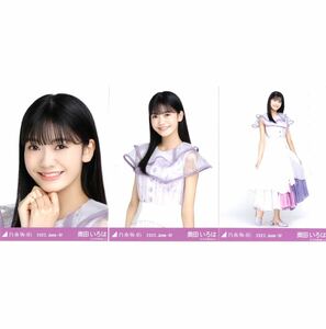 【L24】乃木坂46 公式グッズ 生写真 3枚コンプ　 ヨリチュウヒキ　2022.June-IV 10th anniversary アニバーサリー　奥田いろは