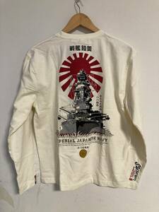 ★未使用 粋狂 SUIKYO 戦艦陸奥 長袖Tシャツ M ホワイト ロンT エフ商会 世界七大戦艦 八八艦隊 長門型戦艦 JAPANESE NAVY