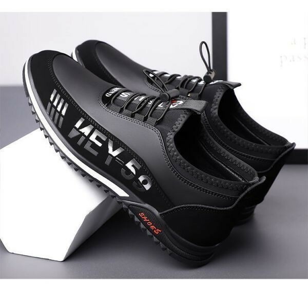 靴 【27cm】【ｓ28 黒】 結ばない靴ひも メンズ スニーカー スポーツ ウォーキング シューズ 40代 50代 60代 軽量 ランニング 運動靴 2