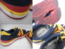 美品 韓国 スニーカー N678 ネイビー×レッド 約23.5cm～24cm 運動靴 定形外郵便全国一律510円 J16-a_画像3