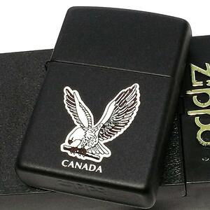 ZIPPOライター 1998年製 カナダ製 オンタリオ製 鷹 イーグル 廃盤 マットブラック ヴィンテージ レア ジッポ 絶版 珍しい 黒 未使用品