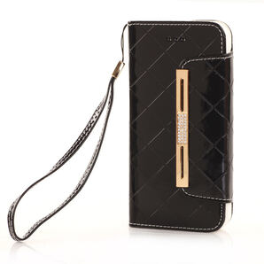 iphone6 レザーケース アイフォン6s ケース iphone6/6s レザーケース 手帳型 ストラップ付き ブラック