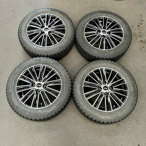 スタッドレスタイヤ付き社外ホイール4本　weds TEAD SNAP(テッド スナップ)　15×5 1/2J　+42　100　4穴　175/65R15　2017年　2/4　3/5ミリ