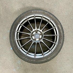 タイヤ付き社外ホイール1本　ENKEI Racing RS05RR(エンケイレーシング)　ガンメタ　18×8 1/2J　+42　100　5穴　255/35ZR18