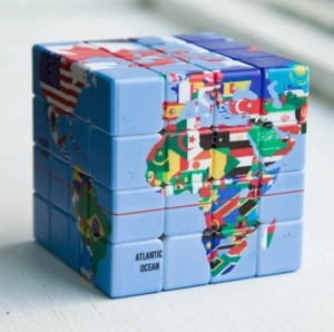  Magic Cube 3 × 3 × 3 / 4 × 4 × 4 Speed puzzle toy 6 -years old world map national flag cube intellectual training toy child therefore. adult 