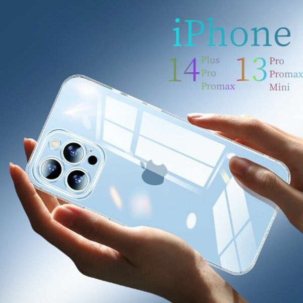 iPhone14 クリアケース 強化ガラス 黄変なし 9H硬度 透明 iPhone13クリアケース 傷防止 強化ガラス カメラ保護