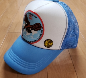 未使用 サックスカラー メッシュ キャップ 水色 白 野球帽 帽子