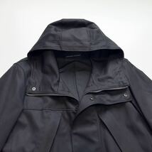 美品 18SS LOOK掲載 LOUNGE LIZARD SUPIMA BURBERRY HOODED COATラウンジリザード バーバリークロススーピマモッズコート 1 S ブラック_画像4