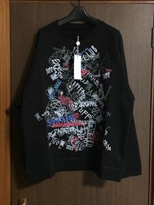 黒48新品 メゾンマルジェラ グラフィティ スウェット シャツ オーバーサイズ 20SS M Maison Margiela 10 メンズ 長袖 トレーナー ブラック